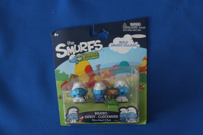 The Smurfs Micro Village Series 1 Cook Jokey Grouchy Mini Figure 3 Pack Kid Toy