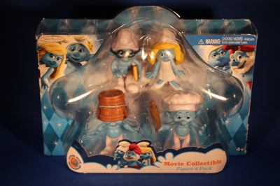  Smurfs Movie Clumsy, Baker, Smurfette & Brainy Collectibles  Figure (4 Pack) : Toys & Games